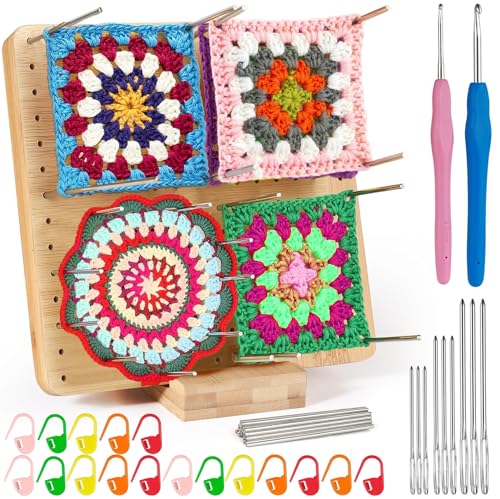 Annyswit Blocking Board für Granny Square Häkeln – Holz Spannbrett 19.5 x 19.5 cm mit 20 Stahlstiften – Perfekt zum Blockieren von Häkel Quadraten Annyswit Blocking Board für Granny Square Häkeln – Holz Spannbrett 19.5 x 19.5 cm mit 20 Stahlstiften – Perfekt zum Blockieren von Häkel Quadraten von Annyswit