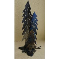 Dreifach Baum Dekor. Tabelle. Mittelstück. Serviettenhalter. Baum. Tannenzapfen. Im Freien. Rustikal. Zuhause. Wohnkultur. Handgefertigt. Geschenk von AnnzMetalzDesignz