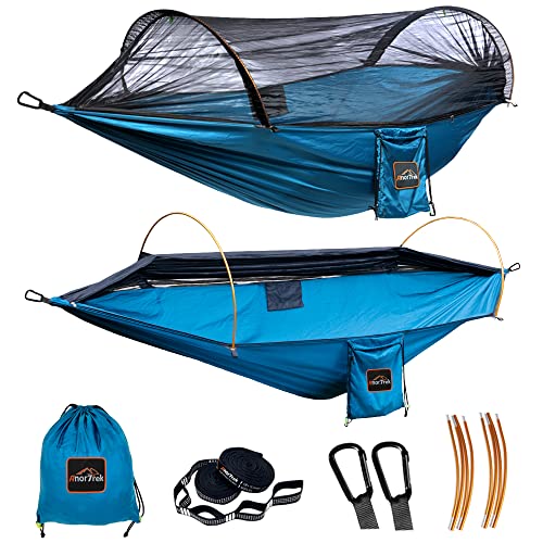 AnorTrek Professionelle Camping-Hängematte mit Moskitonetz, leichte tragbare Doppel-Hängematte, 230T Nylon-Hängematte für Camping, Wandern, Garten, Rucksackreisen von AnorTrek