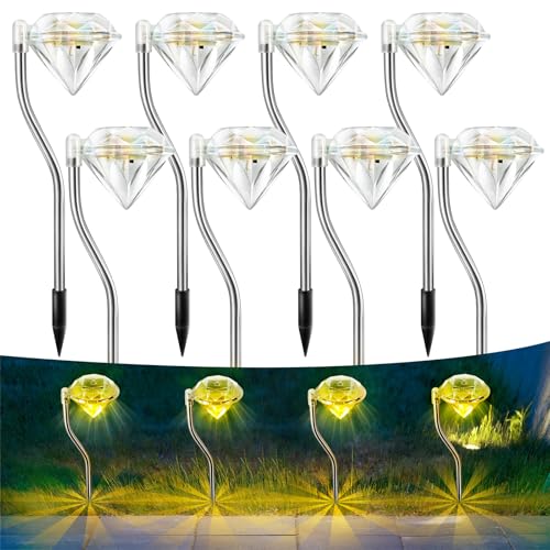 Anordsem Solarlampen für Außen Gartendeko Wetterfest: Balkon Deko für Draußen LED Diamant Solarleuchten - Warmes Licht Beleuchtung Solar lights Aussen - Garten Deko Gift für Frau Women Anordsem Solarlampen für Außen Gartendeko Wetterfest: Balkon Deko für Draußen LED Diamant Solarleuchten - Warmes Licht Beleuchtung Solar lights Aussen - Garten Deko Gift für Frau Women von Anordsem