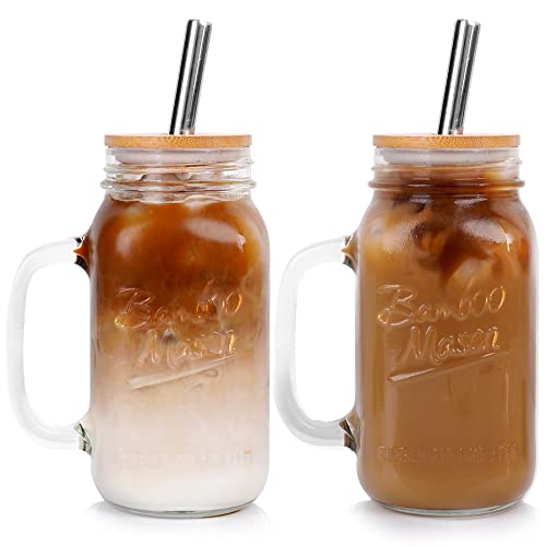 ANOTION Mason Jar mit Deckel und Strohhalm, 24oz von ANOTION