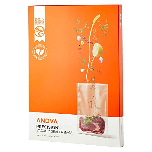 Anova ANBB01 Präzisions-Bio Vakuumbeutel, 50er-Packung, vorgeschnitten, Transparent von Anova