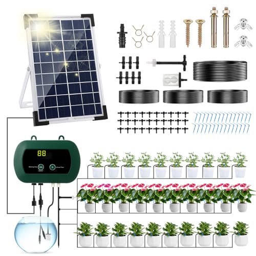 Anpress Solar Bewässerungssystem Automatische Set, Bewässerungssystem Garten, DIY Automatisches Gartenbewässerungssystem mit 30 Töpfen und 10 Timing-Modi für Garten und Balkontopfpflanzen, Gemüse Anpress Solar Bewässerungssystem Automatische Set, Bewässerungssystem Garten, DIY Automatisches Gartenbewässerungssystem mit 30 Töpfen und 10 Timing-Modi für Garten und Balkontopfpflanzen, Gemüse von Anpress