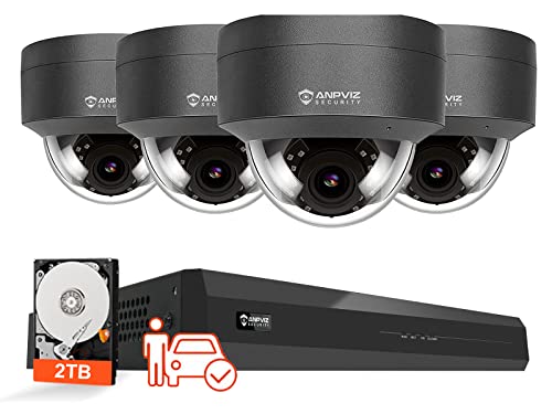 Anpviz 6MP PoE Überwachungskamera Aussen Set, Smart Personen und Fahrzeugerkennung, 8CH 4K NVR mit 2TB HDD, 4X 6MP Dome IP PoE Kamera für 24/7 Aufnahme Innen Outdoor, 30m IR Nachtsicht, IP66(U Serie) von Anpviz