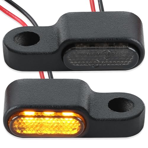 2 Stück Mini Motorrad LED Blinker 12V E24 E-geprüft, Aluminium Microblinker mit 3 LED, IP67 Wasserdicht, Kompakte Blinker mit E Nummer, Universal Blinker Motorrad 12V von Anrbb