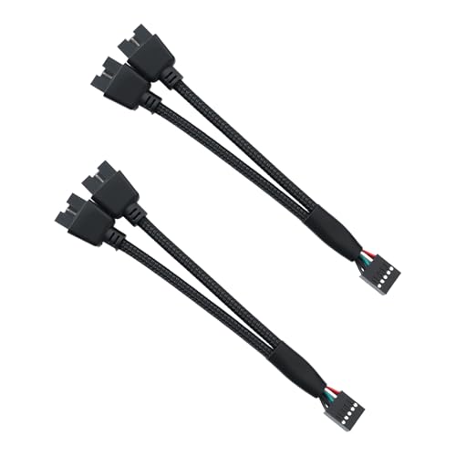 2 Stück USB 2.0 9 Pin Splitter Mainboard, USB 2.0 9-polige Buchse auf Doppel-Verlängerungskabel, Mainboard USB Splitter 1 zu 2, mainboard usb splitter, Abschirmung Kabel, für PC Mainboard Pinheader 2 Stück USB 2.0 9 Pin Splitter Mainboard, USB 2.0 9-polige Buchse auf Doppel-Verlängerungskabel, Mainboard USB Splitter 1 zu 2, mainboard usb splitter, Abschirmung Kabel, für PC Mainboard Pinheader von Anrbb