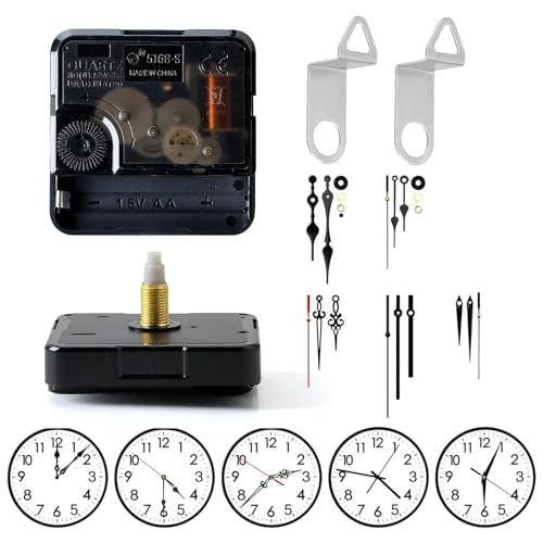 2X Uhrwerk Für Wanduhr Lautlos, Quarz Uhrwerk Mit Zeiger, 20MM Schaftlänge, Uhrwerke Zum Selbsteinbau Mit Zeiger, Uhrenwerk Ersatzteile, Funkuhrwerk Für Wanduhr, Uhrwerk Funk, Schwarz von Anrbb