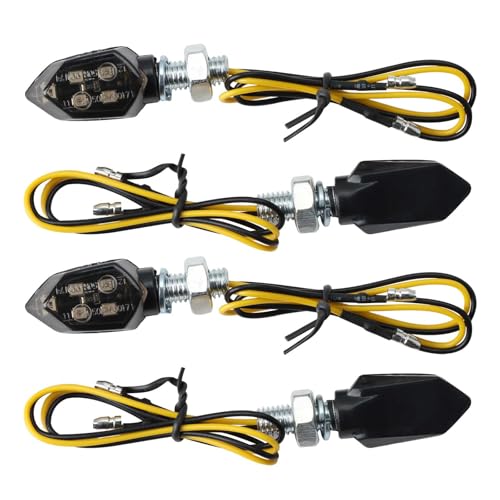 4 Stück Motorrad Blinker 12V LED Mit E Nummer, Mini 5 LED M8 E-Mark E24 Geprüft, IP65 Wasserdicht Blinkerlicht Universal Für Motorrad, Moped, Scooter, Fahrrad, Motocross, Quad von Anrbb