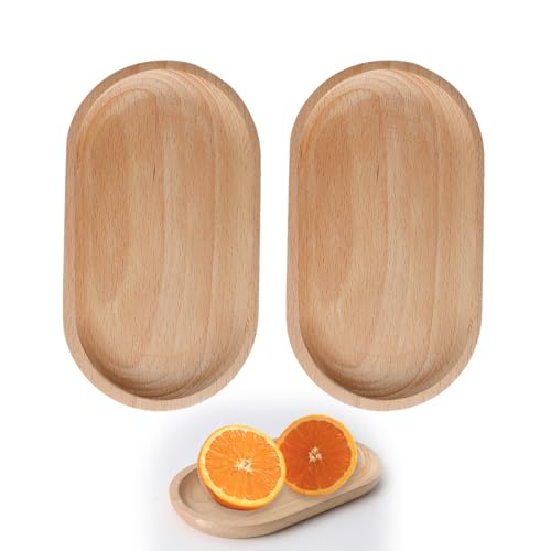 Buchenholz Tablett Oval, 2 Stück Holzteller aus Naturholz, Holztablett Oval, Serviertablett Holz Klein für Snacks Schmuck Schlüssel, Tablett Holz für Küche Bar Café Restaurant, 18x10x1.5cm Buchenholz Tablett Oval, 2 Stück Holzteller aus Naturholz, Holztablett Oval, Serviertablett Holz Klein für Snacks Schmuck Schlüssel, Tablett Holz für Küche Bar Café Restaurant, 18x10x1.5cm von Anrbb