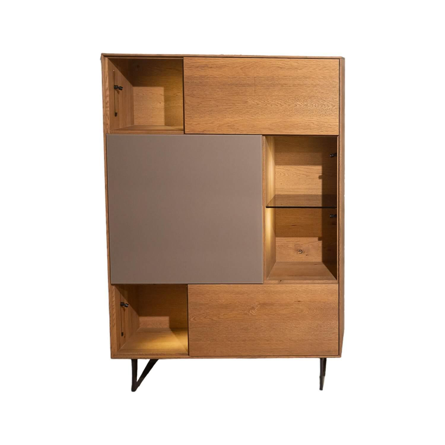 Highboard Set Puro Syle 461 Barrique Geölt Asteiche Gebürstet Farbglas Steingrau... Highboard Set Puro Syle 461 Barrique Geölt Asteiche Gebürstet Farbglas Steingrau... von Anrei