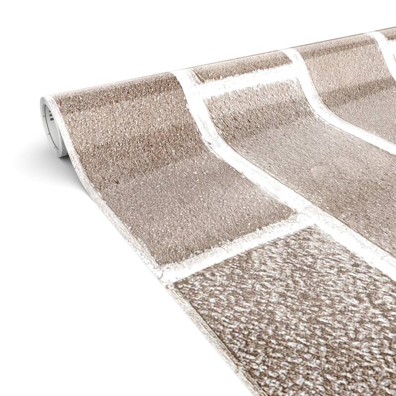 Klebefolie Möbelfolie Küche Folie selbstklebend DIY glänzend PVC-frei 0,45x3m Ziegeloptik braun von Anro