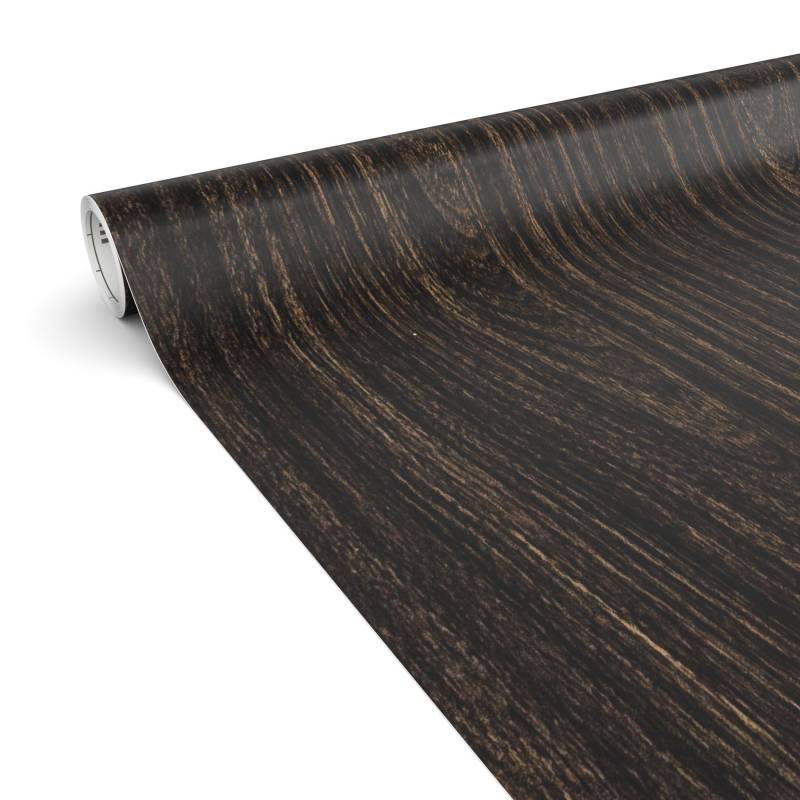 Klebefolie Möbelfolie matt selbstklebende Dekofolie Möbel 0,45x2m PVC-frei Holzoptik Eiche Schwarz von Anro