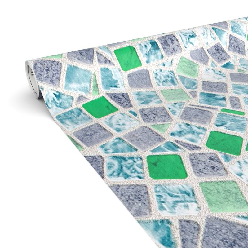 Klebefolie Möbelfolie matt selbstklebende Dekofolie Möbel 0,45x2m PVC-frei Mosaik Blau von Anro