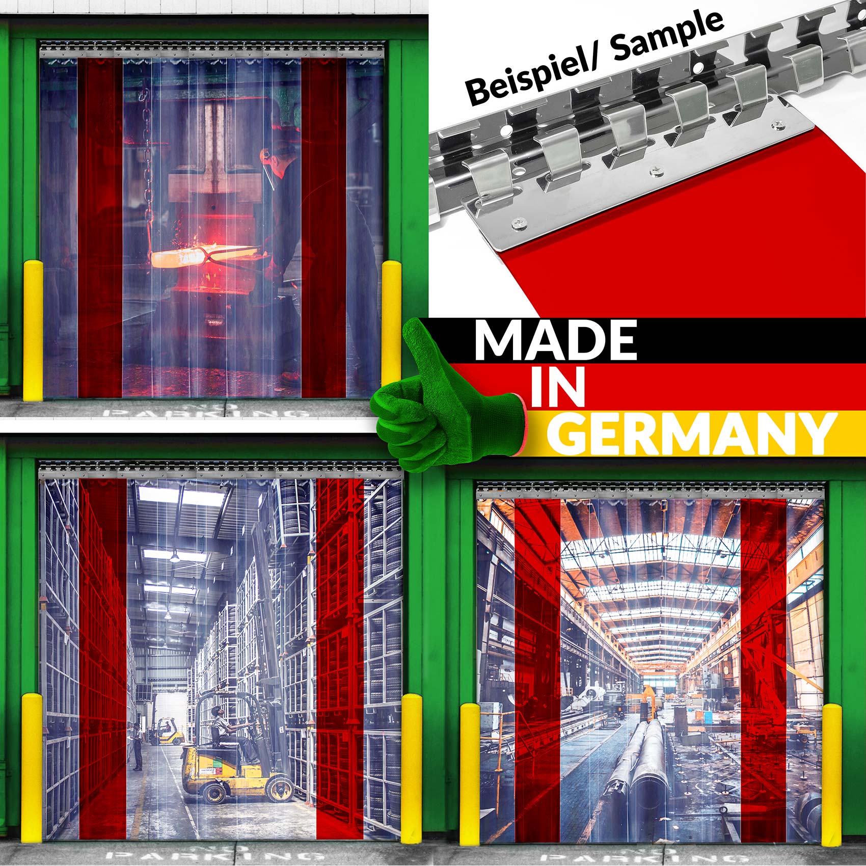 PVC Lamelle Streifenvorhang Rot transparent 2mm Meterware B-20cm 100 x 20cm PVC Lamelle Streifenvorhang Rot transparent 2mm Meterware B-20cm 100 x 20cm von Anro