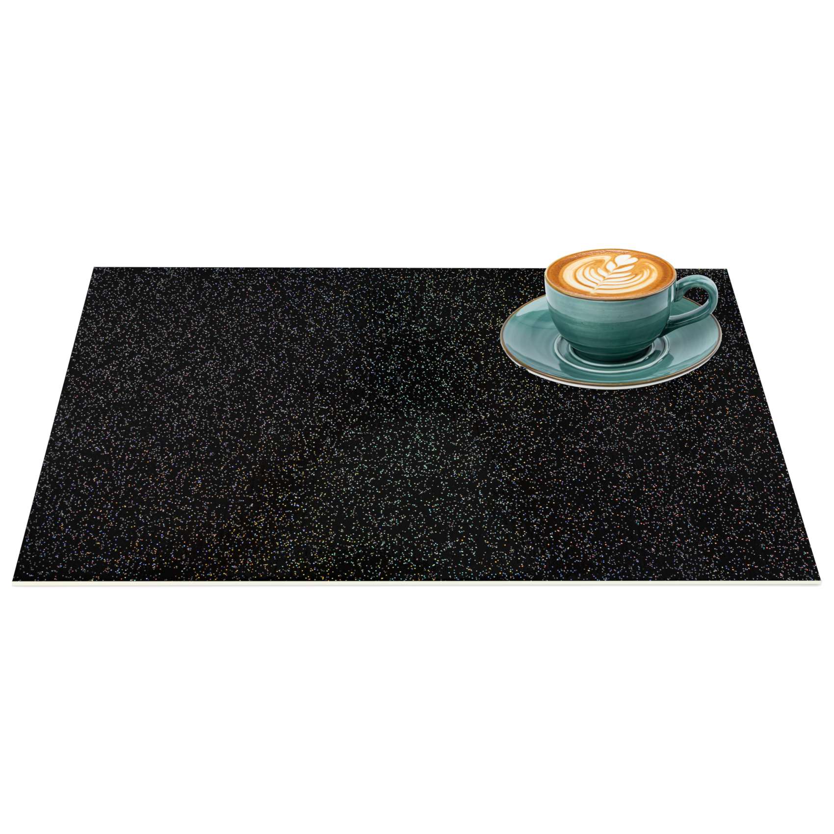 Platzsets Tischset Platzdeckchen abwaschbar Tischuntersetzer PVC hitzebeständig Glitzer Uni Schwarz 30x45cm Platzsets Tischset Platzdeckchen abwaschbar Tischuntersetzer PVC hitzebeständig Glitzer Uni Schwarz 30x45cm von Anro