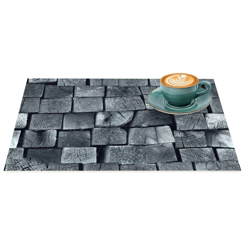 Platzsets Tischset Platzdeckchen abwaschbar Tischuntersetzer PVC hitzebeständig Holz 35x50cm von Anro