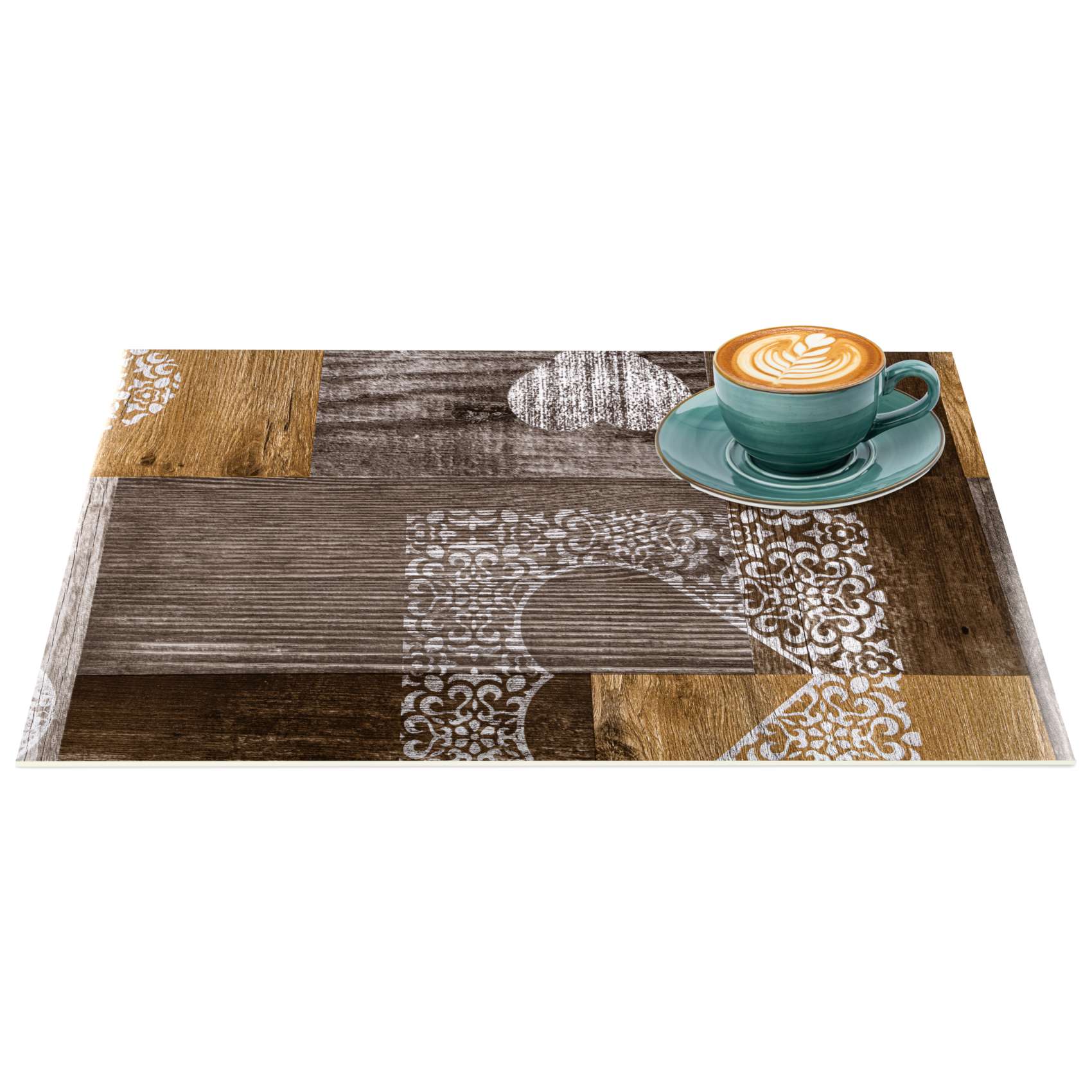 Platzsets Tischset Platzdeckchen abwaschbar Tischuntersetzer PVC hitzebeständig Holz Herz Liebe 30x45cm Platzsets Tischset Platzdeckchen abwaschbar Tischuntersetzer PVC hitzebeständig Holz Herz Liebe 30x45cm von Anro