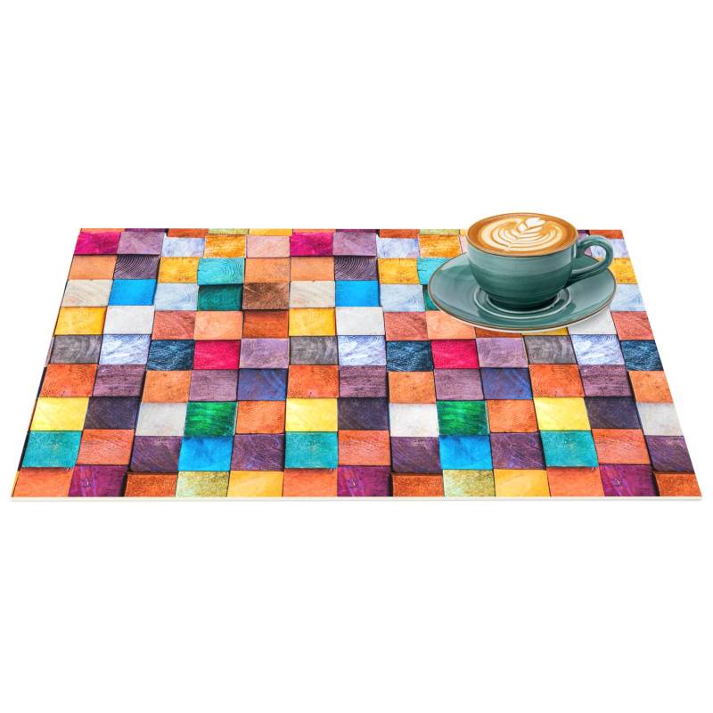 Platzsets Tischset Platzdeckchen abwaschbar Tischuntersetzer PVC hitzebeständig Mosaik 35x50cm von Anro