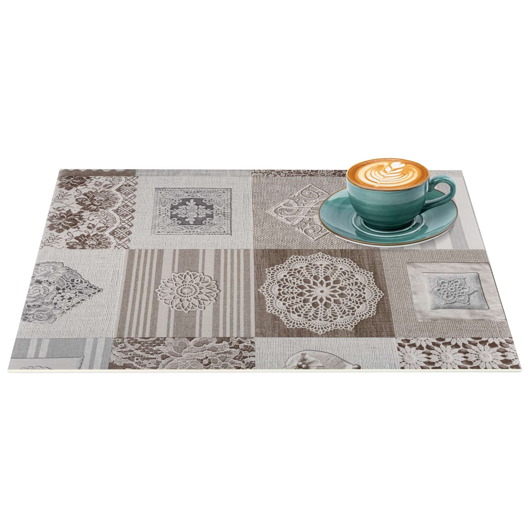 Platzsets Tischset Platzdeckchen abwaschbar Tischuntersetzer PVC hitzebeständig Patchwork Holz Liebe 30x45cm Platzsets Tischset Platzdeckchen abwaschbar Tischuntersetzer PVC hitzebeständig Patchwork Holz Liebe 30x45cm von Anro