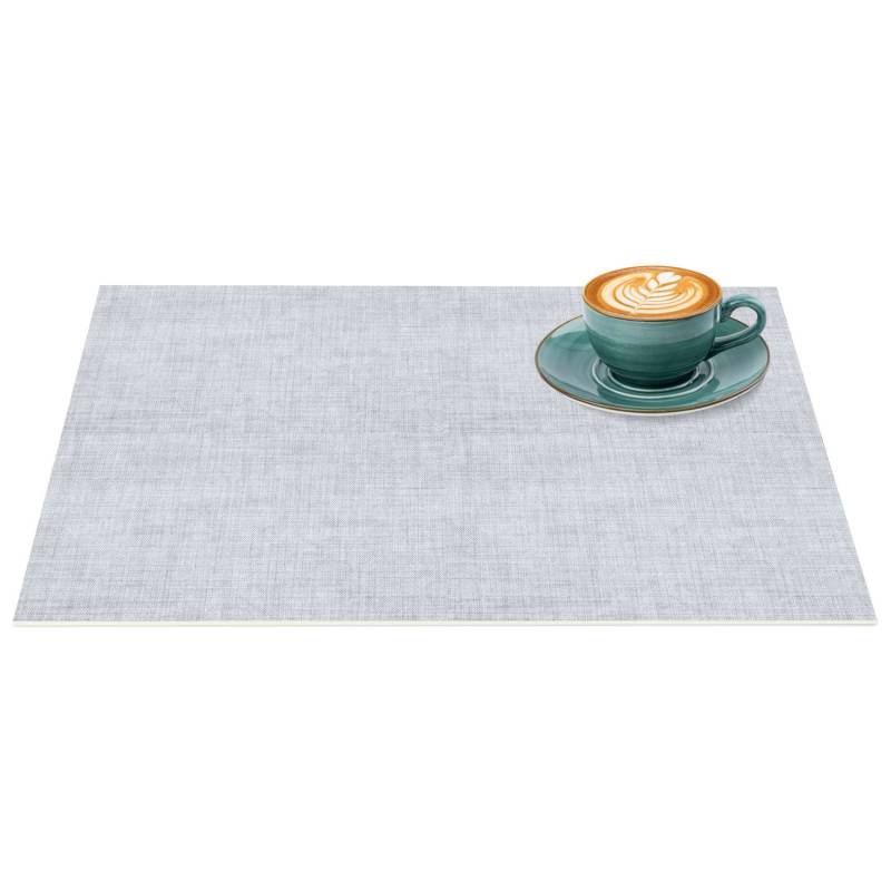 Platzsets Tischset Platzdeckchen abwaschbar Tischuntersetzer PVC hitzebeständig Uni Leinen light 35x50cm von Anro