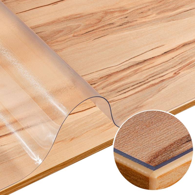 Tischfolie Tischschutzfolie feinmattiert transparenter Tischschutz matt 1,5mm 90cm 100cm von Anro