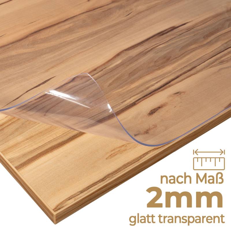 Tischfolie transparent nach Maß Tischschutzfolie 2mm glänzend von Anro