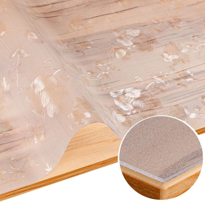 Tischfolie transparente Tischdecke durchsichtig Tischschutzfolie Tischschutz 1,5mm bedruckt Folie Motiv Blumen B-Ware 90cm 100cm von Anro