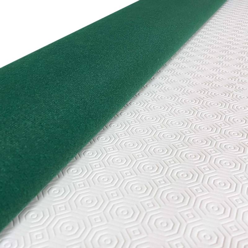 Tischschoner Tischpolster Molton Tischdeckenunterlage rutschfest 2mm Gemustert Weiß PVC Polyester Rücken 100x140cm Grün von Anro