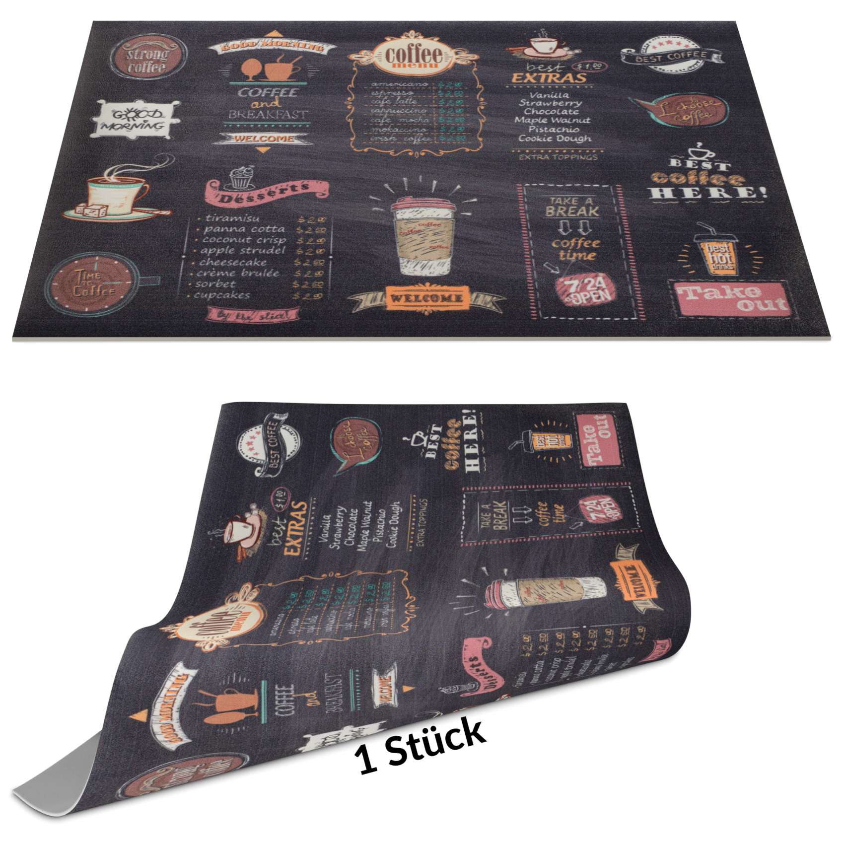 Tischset Platzset Platzdeckchen abwaschbar Tischuntersetzer PVC Placemat hitzebeständig 30x45cm Burger Coffee Tischset Platzset Platzdeckchen abwaschbar Tischuntersetzer PVC Placemat hitzebeständig 30x45cm Burger Coffee von Anro
