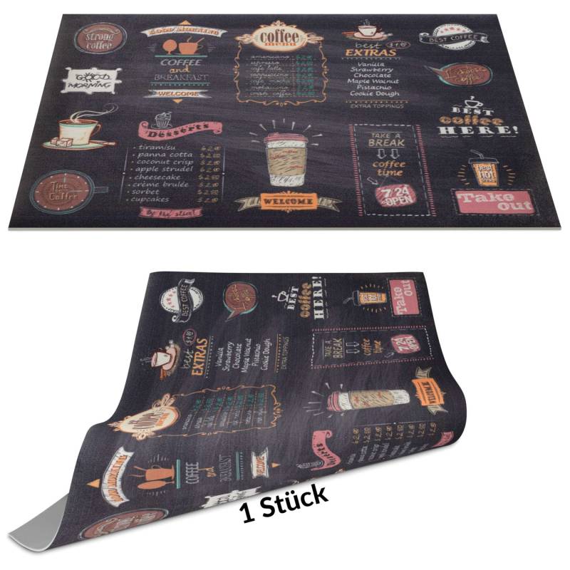 Tischset Platzset Platzdeckchen abwaschbar Tischuntersetzer PVC Placemat hitzebeständig 30x45cm Burger Coffee von Anro