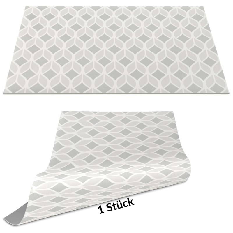 Tischset Platzset Platzdeckchen abwaschbar Tischuntersetzer PVC Placemat hitzebeständig 30x45cm Geometrie Grau von Anro