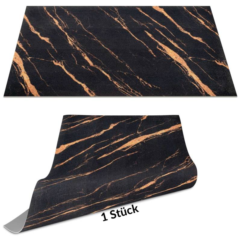 Tischset Platzset Platzdeckchen abwaschbar Tischuntersetzer PVC Placemat hitzebeständig 30x45cm Marmor Gold Schwarz von Anro