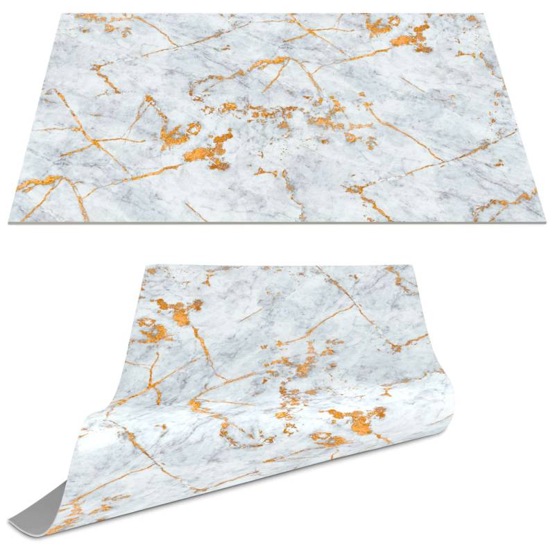 Tischset Platzset Platzdeckchen abwaschbar Tischuntersetzer PVC Placemat hitzebeständig 30x45cm Marmor Silber Grau von Anro