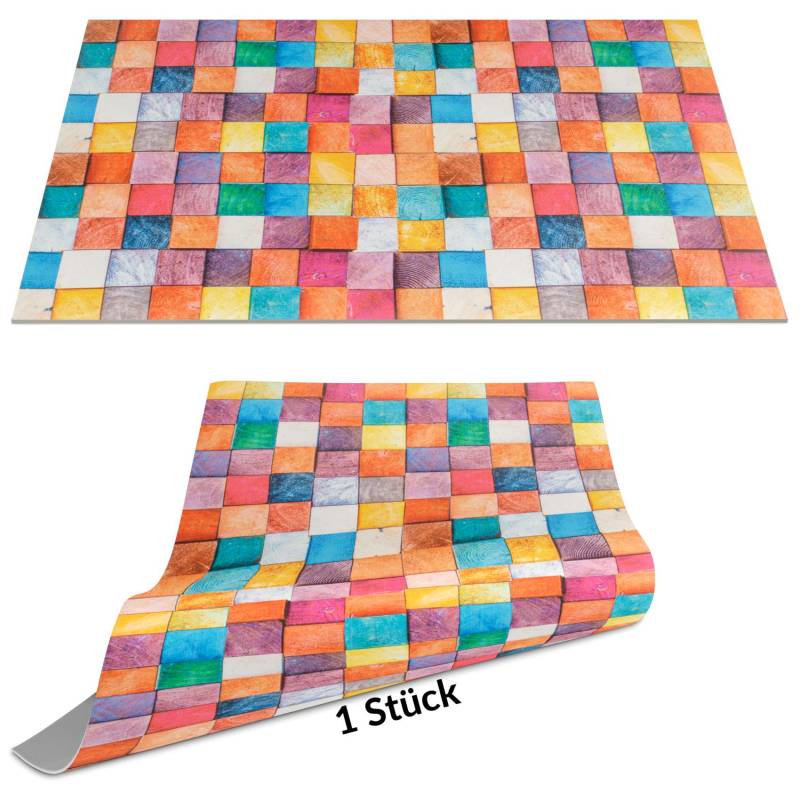 Tischset Platzset Platzdeckchen abwaschbar Tischuntersetzer PVC Placemat hitzebeständig 30x45cm Mosaik Bunt von Anro