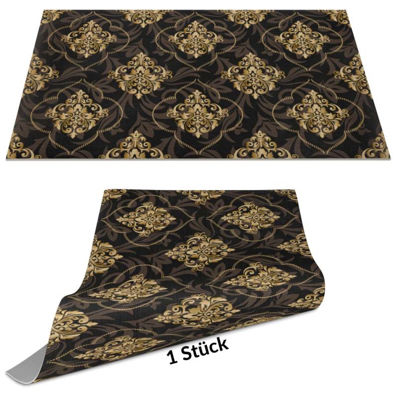 Tischset Platzset Platzdeckchen abwaschbar Tischuntersetzer PVC Placemat hitzebeständig 30x45cm Rankenmuster Schwarz von Anro