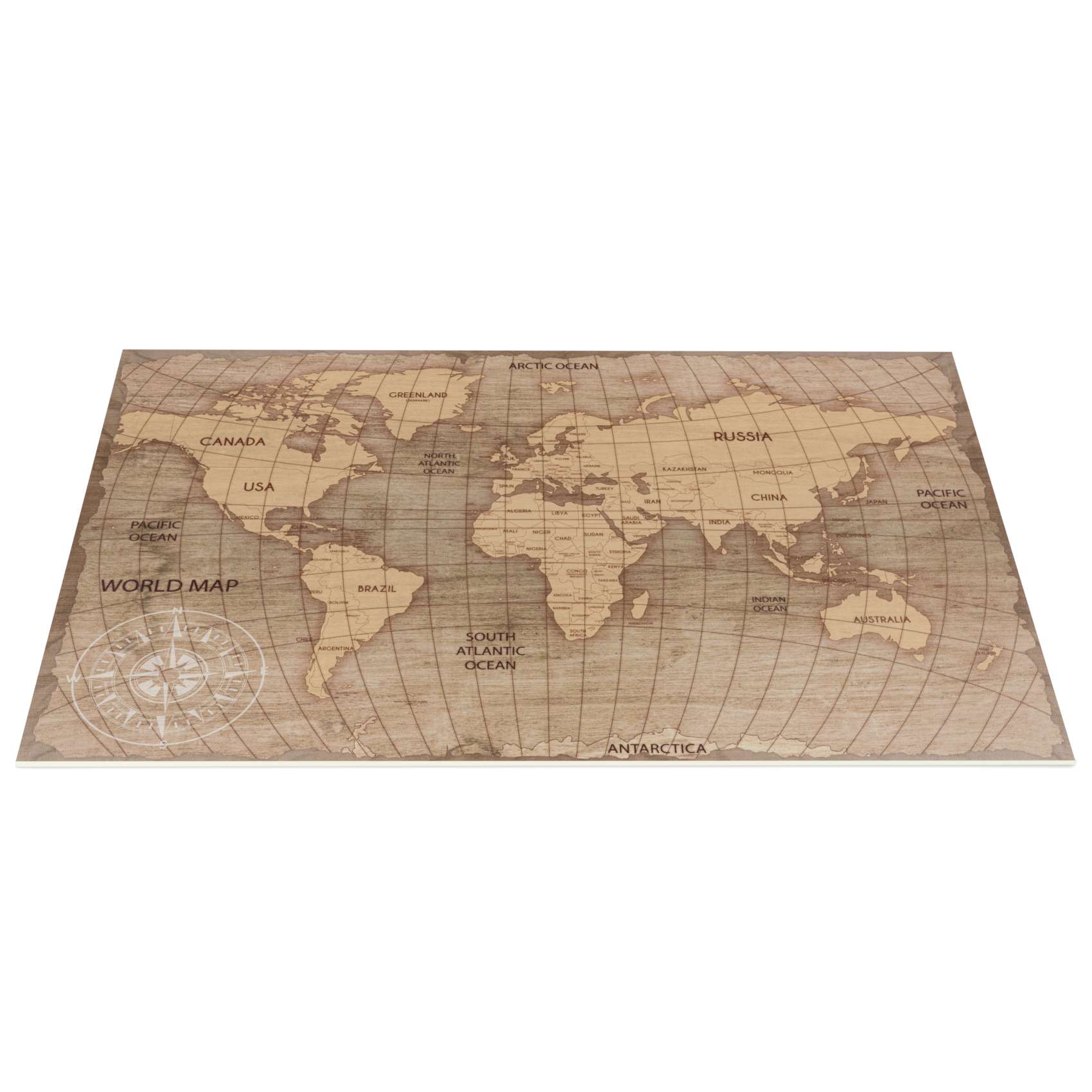 Tischset Platzset Platzdeckchen abwaschbar Tischuntersetzer PVC Placemat hitzebeständig 30x45cm Weltkarte Braun Tischset Platzset Platzdeckchen abwaschbar Tischuntersetzer PVC Placemat hitzebeständig 30x45cm Weltkarte Braun von Anro