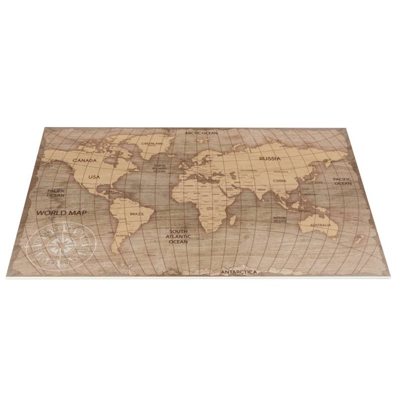 Tischset Platzset Platzdeckchen abwaschbar Tischuntersetzer PVC Placemat hitzebeständig 30x45cm Weltkarte Braun von Anro