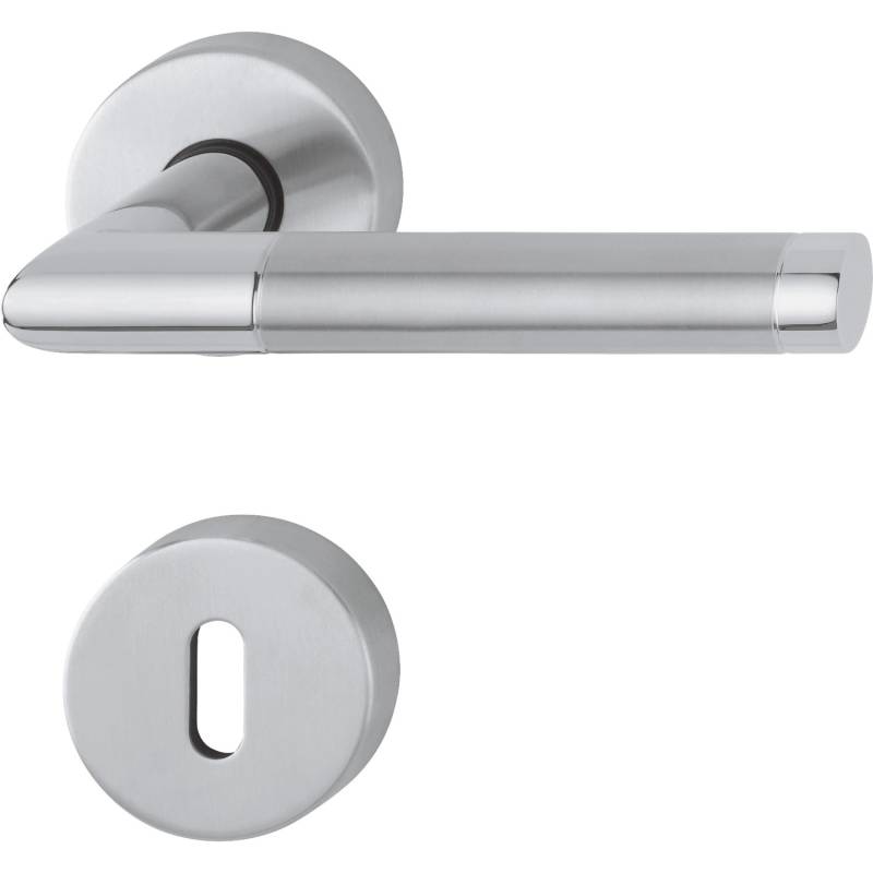 AnsaPro Zimmertür-Rosettengarnitur Schwalm OB 37 - 42 mm Edelstahl Mattpoliert von AnsaPro