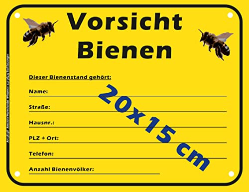 Bienenstand Schild Kennzeichnung für Bienenvölker Imker Wanderimkerei Warnschild von Anschütz