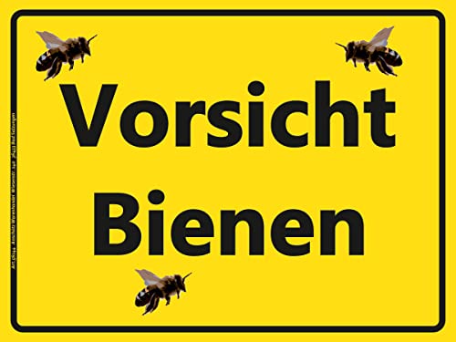 wetterfeste Warntafel VORSICHT BIENEN Schild 20x15cm Bienenvolk Warnschild von Anschütz