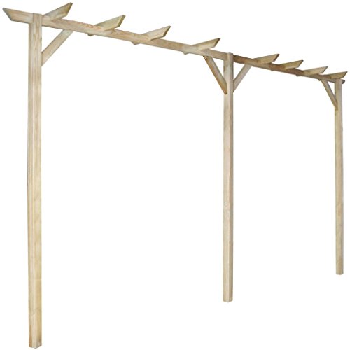 Gartenpergola Anlehn Pergola aus Holz mit DREI Pfählen 400 x 40 x 205 cm von Anself