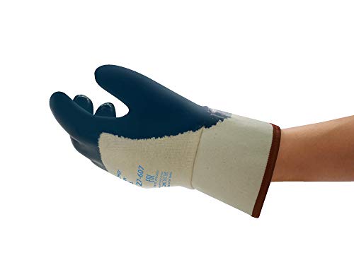 Ansell ActivArmr 27-607 Öl Abweisende Handschuhe, Mechanikschutz, Blau, Größe 9 (12 Paar) von Ansell