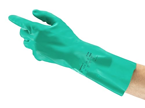 Ansell AlphaTec 37-646 Nitril-Handschuhe, Chemikalienschutz-Handschuh, Chemikalien- und Flüssigkeitsschutz, Arbeitshandschuhe Wiederverwendbar, Grün, Größe 3XL (12 Paar) von Ansell