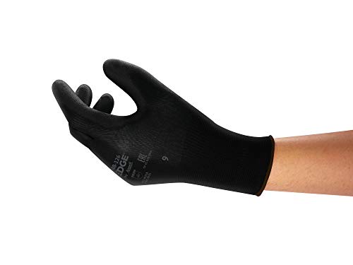 Ansell Edge 48-126 Arbeits-Handschuhe, Vielseitig Einsetzbarer Handschuh, Heimwerker-, Renovierungs-, Mechanik-Arbeiten, Schwarz, Größe 11 (12 Paar) von Ansell