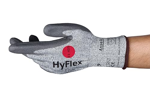 Ansell HyFlex 11-425 Schnittschutz-Handschuhe, Mechanikschutz, Grau, Größe 9 (12 Paar pro Beutel) von Ansell