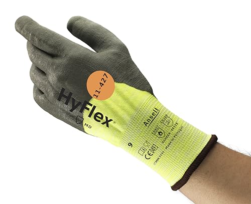 Ansell HyFlex 11-427 Schnittschutz-Handschuhe, Mechanikschutz, Grau, Größe 10 (12 Paar pro Beutel) von Ansell