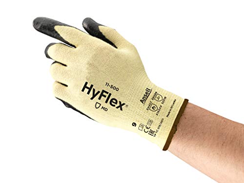 Ansell HyFlex 11-500 Schnittschutz-Handschuhe, Mechanikschutz, Schwarze, Größe 7 (12 Paar pro Beutel) von Ansell