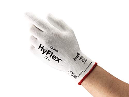 Ansell HyFlex 11-625 Schnittschutz-Handschuhe, Mechanikschutz, Weiß, Größe 10 (12 Paar pro Beutel) von Ansell