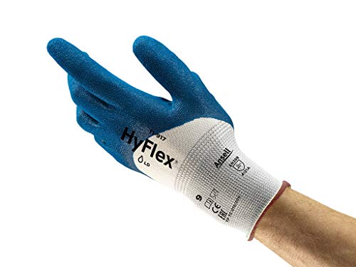 Ansell HyFlex 11-917 Arbeitshandschuhe, Ölabweisender Mehrzweckhandschuhe, Ölgriff und hohe Fingerbeweglichkeit, Mechanikschutz-Handschuh, Industrie PSA, Größe L (12 Paar) von Ansell