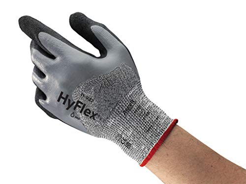 Ansell HyFlex 11-927 Öl abweisende Handschuhe, Mechanikschutz, Grau, Größe 9 (12 Paar pro Beutel) von Ansell